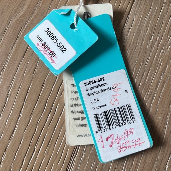 Seafolly Sophia Scarlet Bandeau Top Size US 8 *O24 - Picture 3 of 4